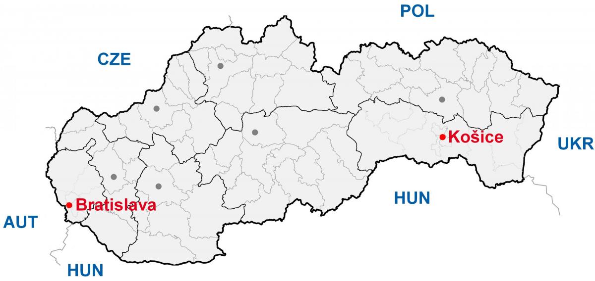 kaart van kosice Slowakye