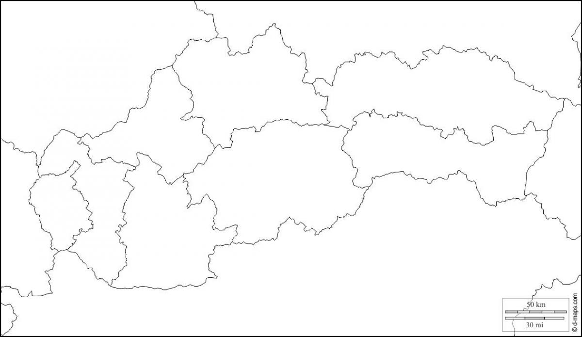 kaart van Slowakye leeg 