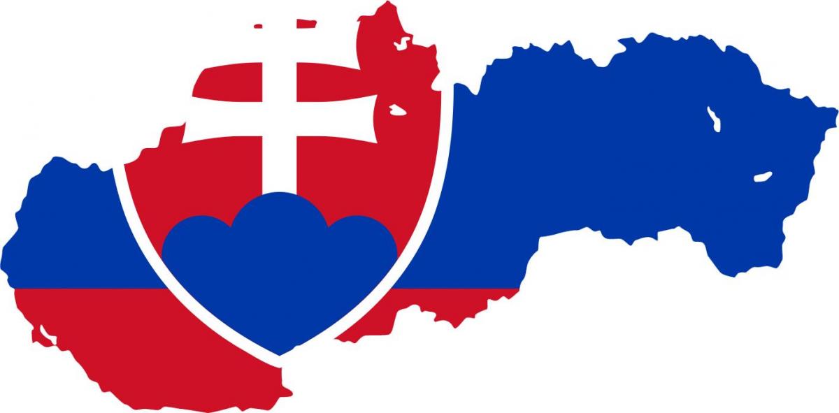 kaart van Slowakye vlag