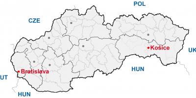 Kaart van kosice Slowakye