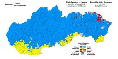 Kaart van Slowakye etniese