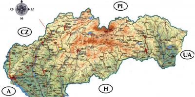 Kaart van Slowakye kastele