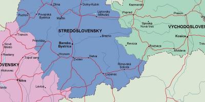 Kaart van Slowakye politieke