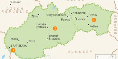Kaart van Slowakye streke