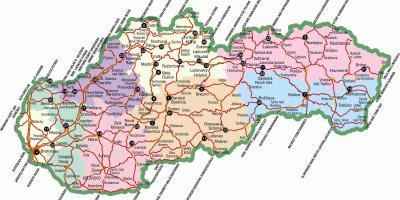 Slowakye toeriste-aantreklikhede kaart